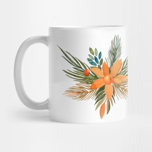 Rust & Stone Blue Watercolor Autumn Foliage Mug